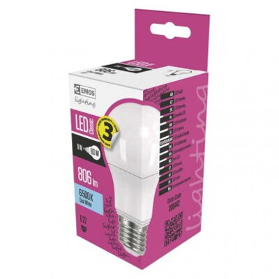 EMOS LED žiarovka Classic A60 9W E27 studená biela