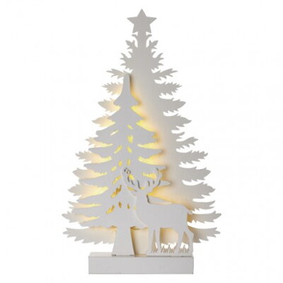 EMOS Lighting LED vianočný stromček, 23cm, 2× AA, vnútorný, teplá b., čas.