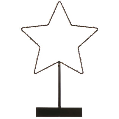 LED vianočná hviezda, 33cm, 3× AA, teplá biela, časovač