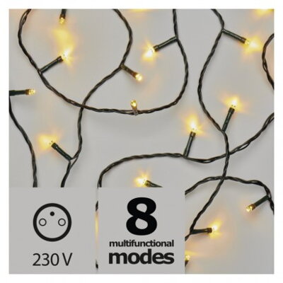 EMOS Lighting LED vianočná reťaz, 18m, teplá biela, programy