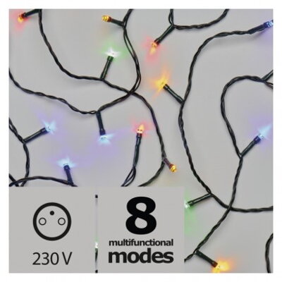 LED vianočná reťaz, 8m, multicolor, programy