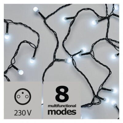 EMOS Lighting LED vianočná cherry reťaz – guľôčky, 20m, vonk., st.b.,pr.