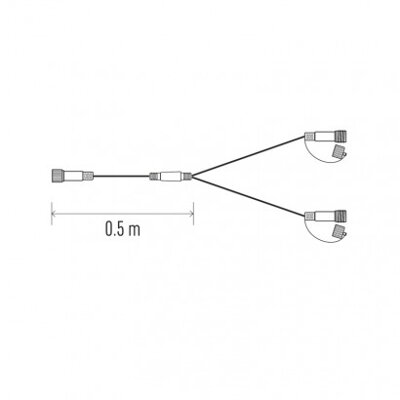 EMOS Lighting Rozbočovač pre spojovacie reťaze Klasik, 0,5m, čierny