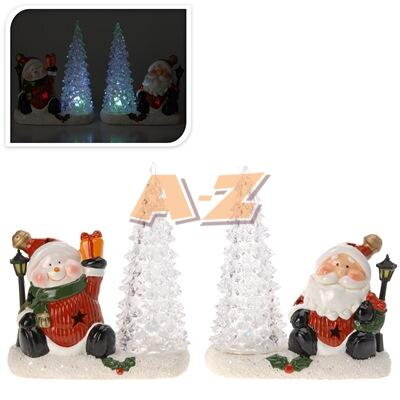 VIA stromček santa/sneh LED WH akryl
