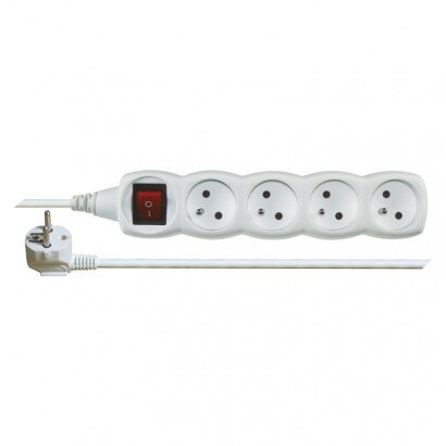 EMOS Predlžovací kábel s vypínačom – 4 zásuvky, 2m, biely