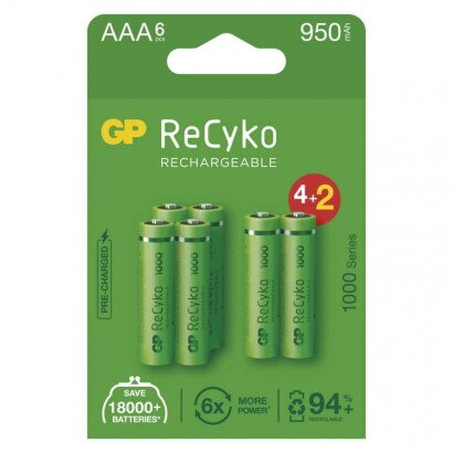 GP Batteries Nabíjacia batéria ReCyko 1000 (AAA) 6 ks