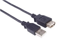 PremiumCord Predlžovací kábel USB 2.0, A-A, 1m, čierny