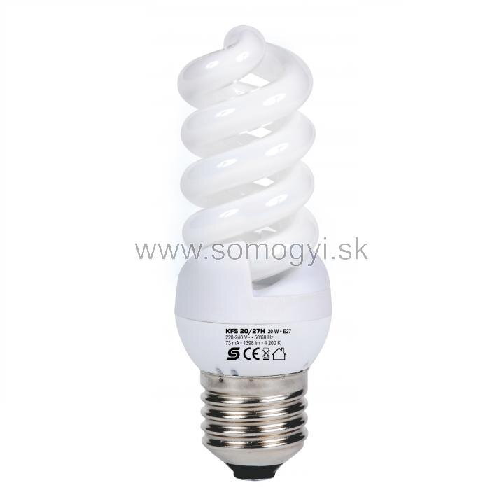 home Úsporná žiarovka, špirála, 20W, E27,studená biela