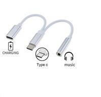 PremiumCord Prevodník USB-C na audio konektor jack 3,5mm female + USB typ C konektor pre nabíjanie