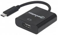 Manhattan převodník z USB 3.1 na HDMI (Type-C Male to HDMI Female, Black) PC / Apple MacBook