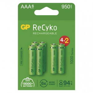 GP Batteries Nabíjacia batéria GP ReCyko 1000 (AAA) 6 ks