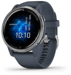 Garmin GPS sportovní hodinky Venu2 Silver/Granite Blue Band