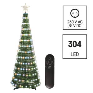 EMOS LED vian. strom so svetelnou reťazou a hviezdou, 1,8 m, vnútorný, RGB, ovládač, časovač